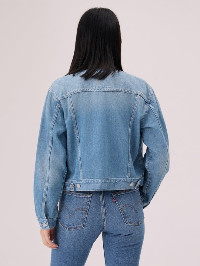  levi's® 無領 boxy trucker 牛仔外套 | 女裝 006Q90001XXS- Indigo  – Levi's 香港