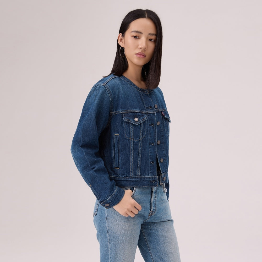  Levi's® 無領 Boxy Trucker 牛仔外套 | 女裝