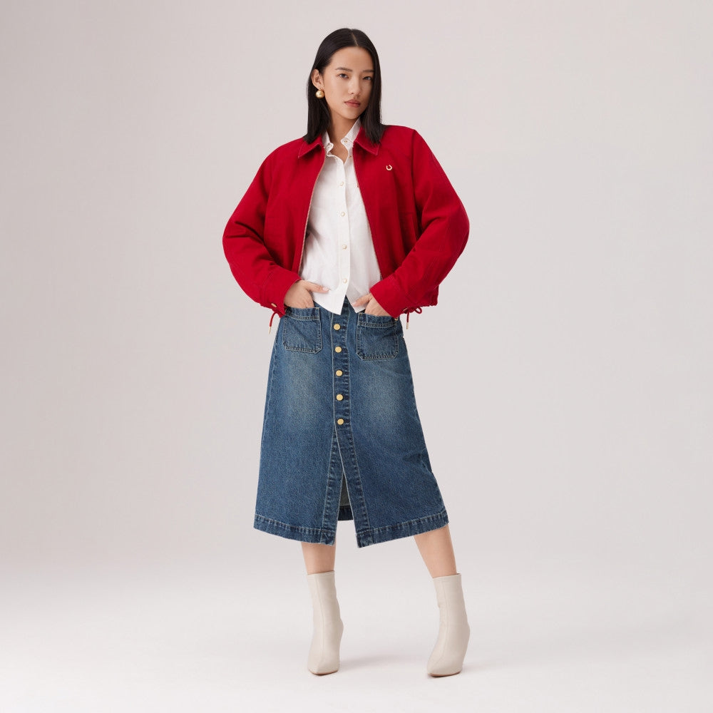 levi's® 鈕扣前開叉牛仔短裙 | 女裝 006JO000129- Indigo – Levi's 香港