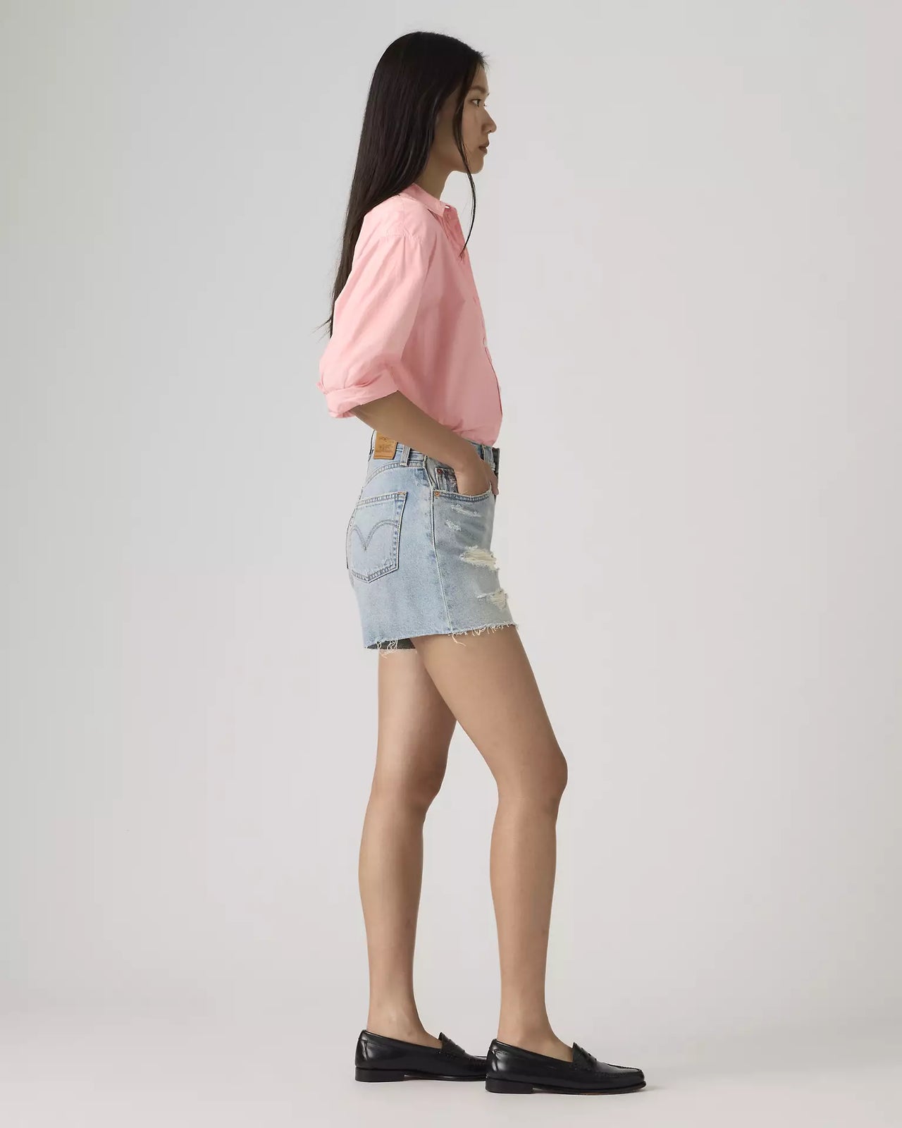 levi's® women's ribcage 極高腰短褲 | 女裝   005DS000224- Light Indigo – Levi's 香港