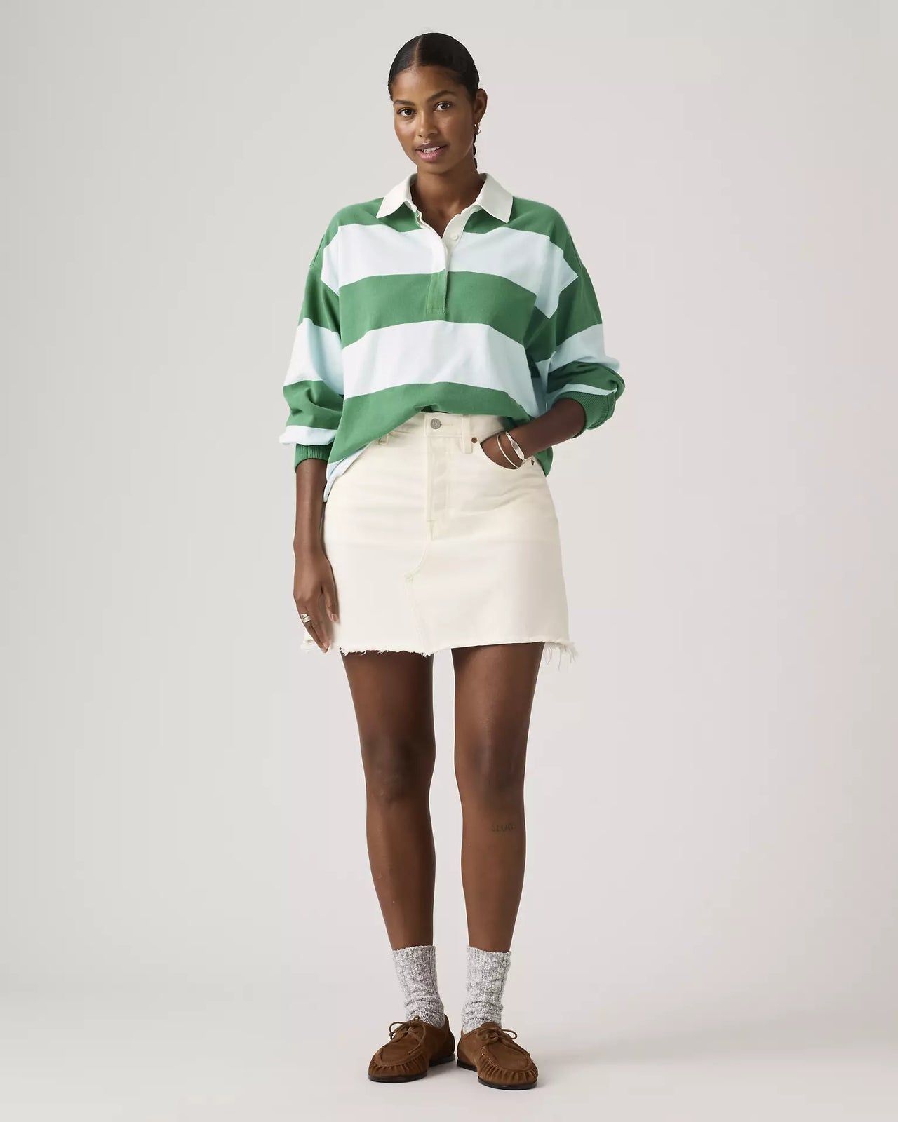 levi's® women's deconstructed skirt 005LW000524- White – Levi's Hong Kong