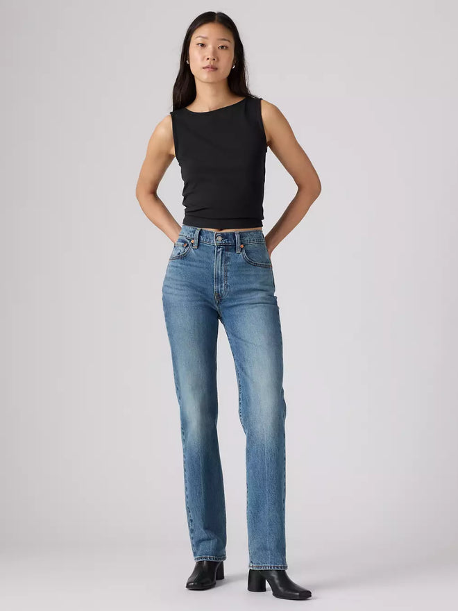 levi's® ribcage slim 牛仔褲 | 女裝 0081W00062429 Medium Indigo  – Levi's 香港