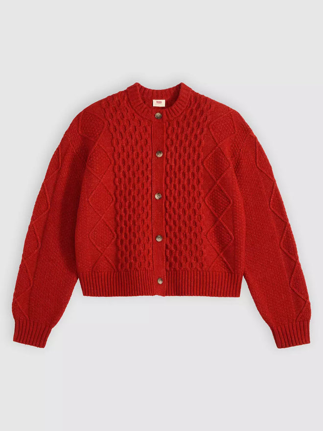 levi's® charlotte 圓領開襟毛衣 | 女裝 007VG0010XS- Red  – Levi's 香港