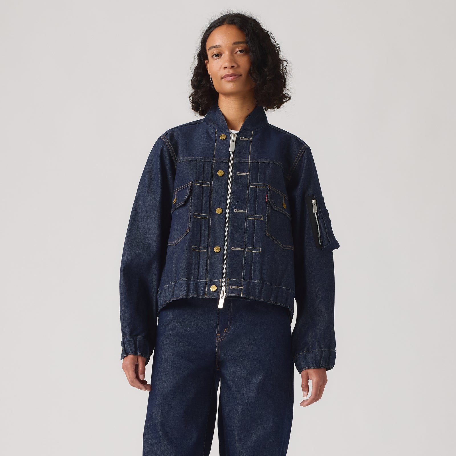 levi’s® x sacai women's blouson 外套 008BN0001M- Dark Indigo – Levi's 香港