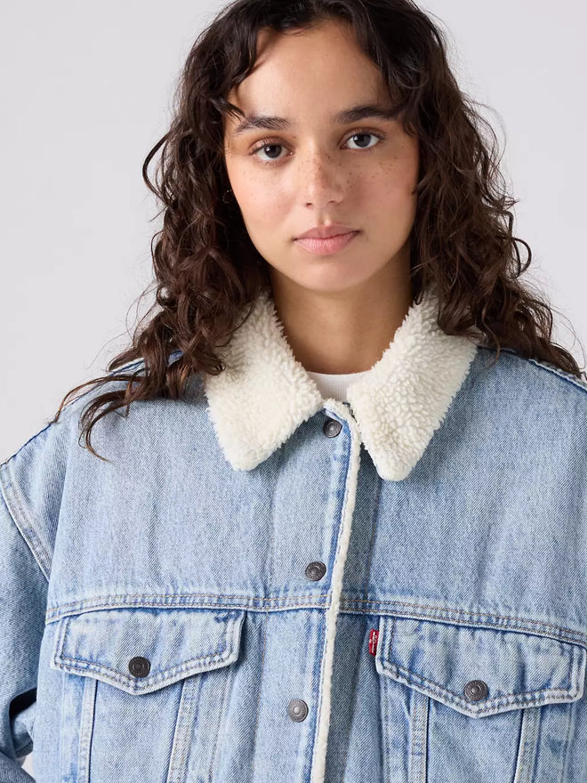 levi's® '90s sherpa trucker 90年代外套 | 女裝   A44350010XXS- Light Indigo  – Levi's 香港