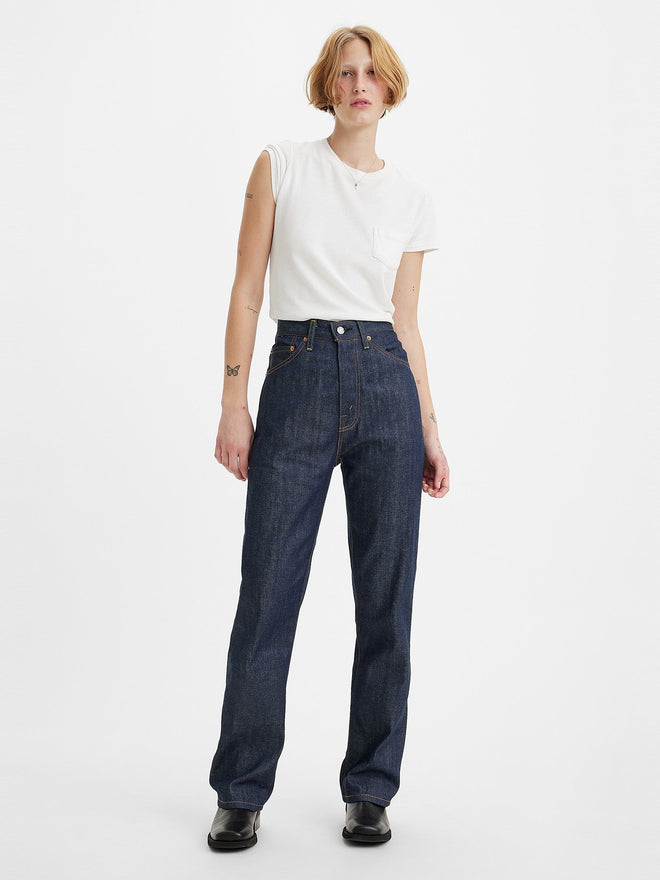 levi's® lvc®1950's 701  牛仔褲| 女裝 5070100362630 Dark Indigo Organic 701 - Dark Indigo - Flat Finish  – Levi's 香港