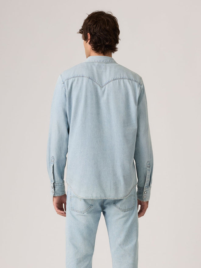 levi's® barstow 標準版型西部襯衫 | 男裝   857440118S- Medium Indigo  – Levi's 香港